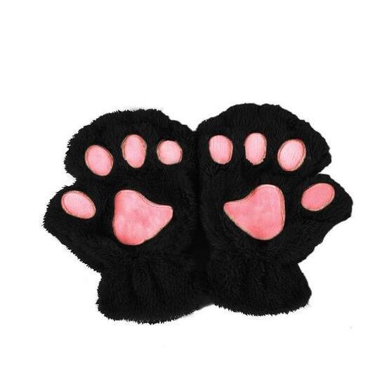 Winter Lovely Half Cover Paw Bear Cat Claw Gloves - Short Finger Gloves