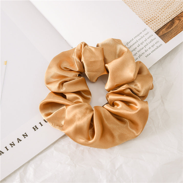 Satin Cloth Large Intestine Circle Hair Tie Set Solid Color - JumoShop