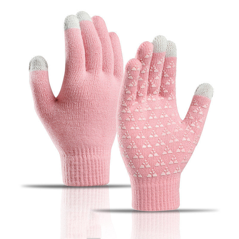 Winter Knitted Gloves For Men And Women Warm - Cycling Anti-Cold Anti-Slip Triangular Offset Warm Gloves