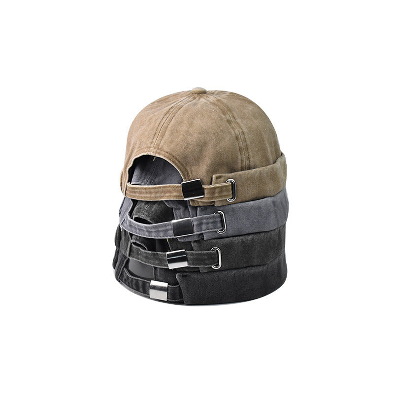 Washed Denim Eaves Distressed Skullcap