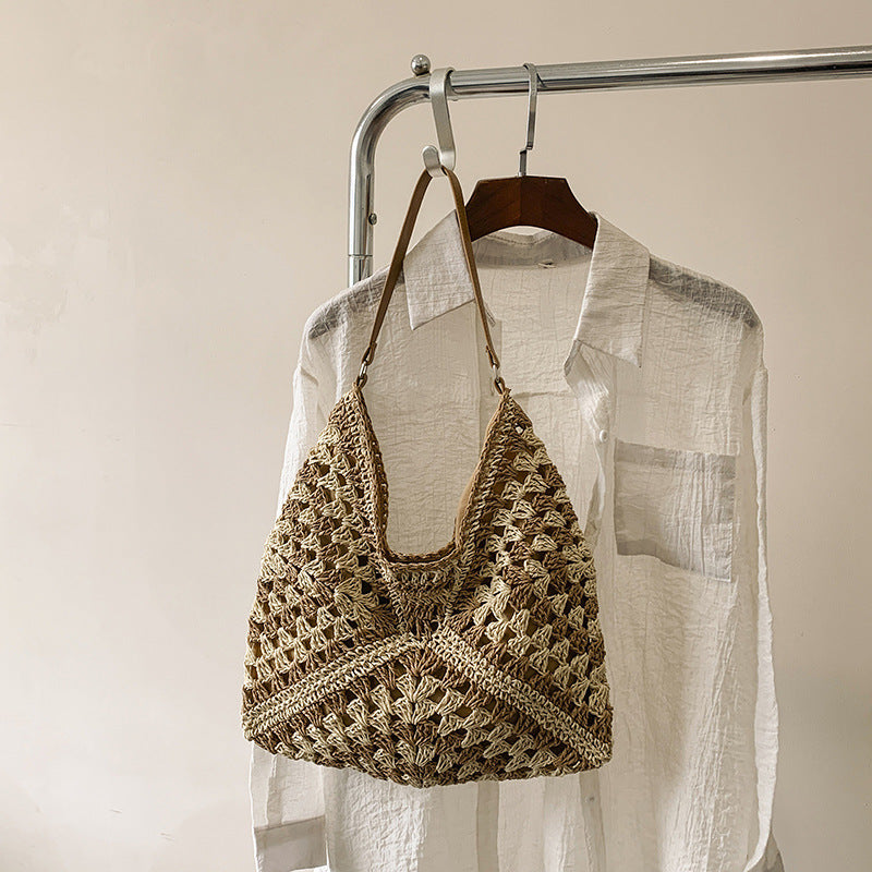 Women's Fashion Handmade Straw Woven Shoulder Bag
