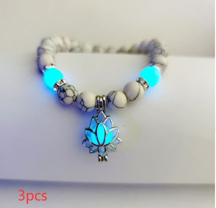 Natural Stone Bracelet - Yoga Healing Luminous Glow In The Dark Charm Beads Bracelet For Men and Women