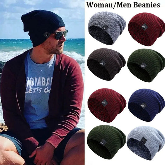 Unisex Fashionable Knitted Beanie - Winter Wool Elastic Hat For Outdoor Cycling, Camping, Travel Winter Beanie Hat Acrylic Knit Hats For Men Women