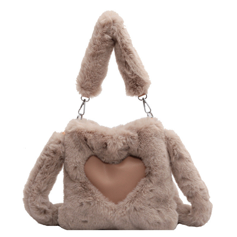 Love Handbags - Winter Plush Shoulder Bags For Women