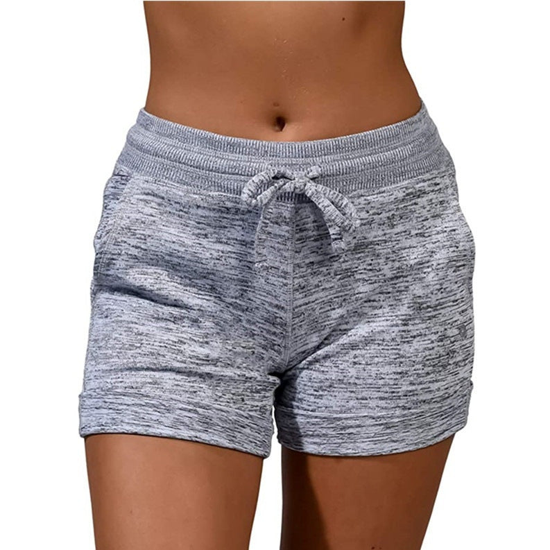 Women Stretchy Sports Shorts - Quick-dry Lace-up Short