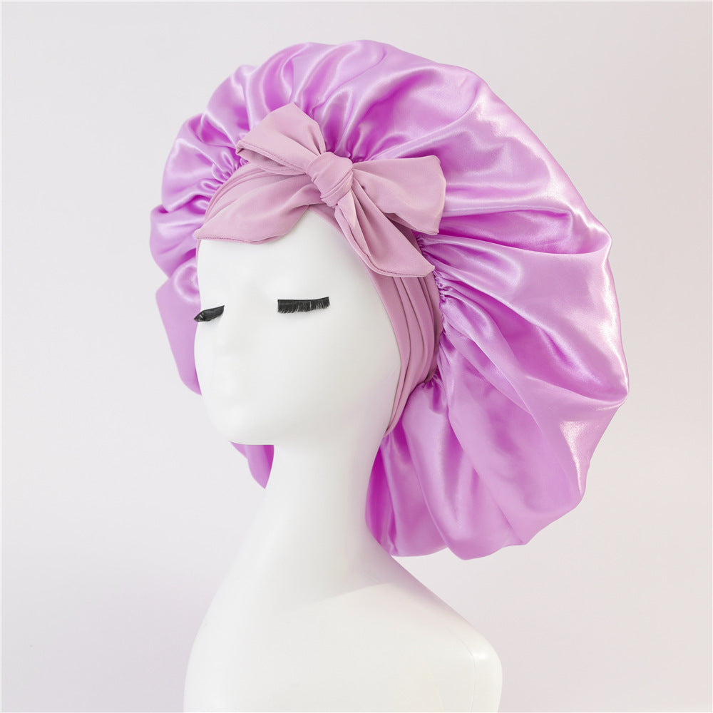 New Silk Bonnet - Women Satin Bonnet Hair Bonnet Night Sleep Cap Scarf Wrap For Curly Hair With Tie Band For Curly Hair