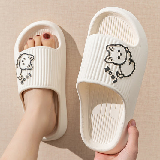 Cute Cat Slippers—Summer Women Home Shoes, Bath Thick Platform,  Non-Slip Slides Indoor Outdoor