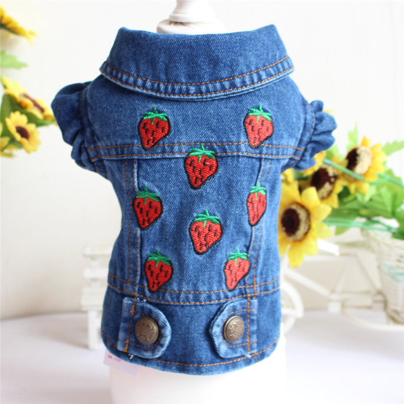 Designer Dog Denim Jacket – Stylish Spring Puppy Jeans Vest for Small Dogs & Cats