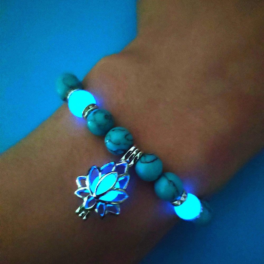 Natural Stone Bracelet - Yoga Healing Luminous Glow In The Dark Charm Beads Bracelet For Men and Women