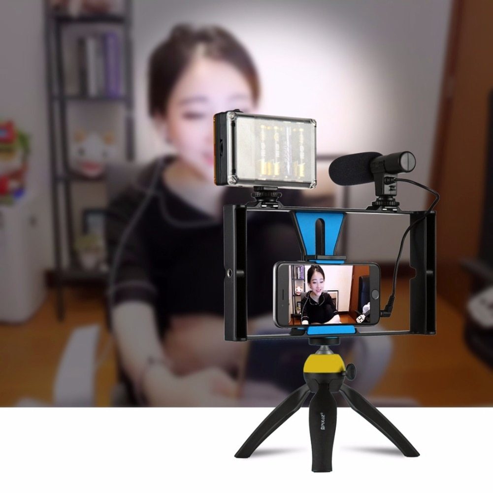 Mobile Photography Set - Mobile Live Rabbit Cage Set Microphone Tripod with Supplementary Light - JumoShop