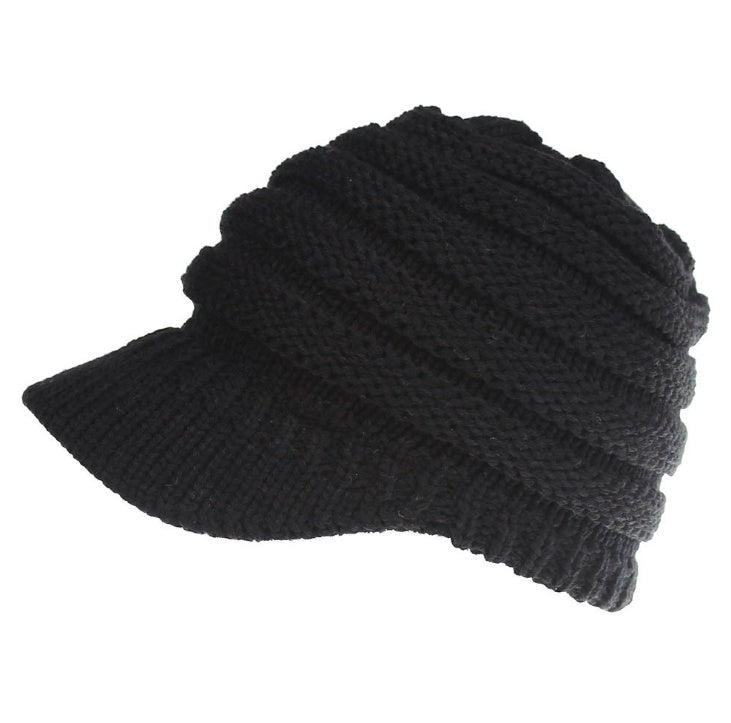 Women Ponytail Beanies - Autumn Winter Hats Female Soft Knitting Caps Warm Ladies Skullies