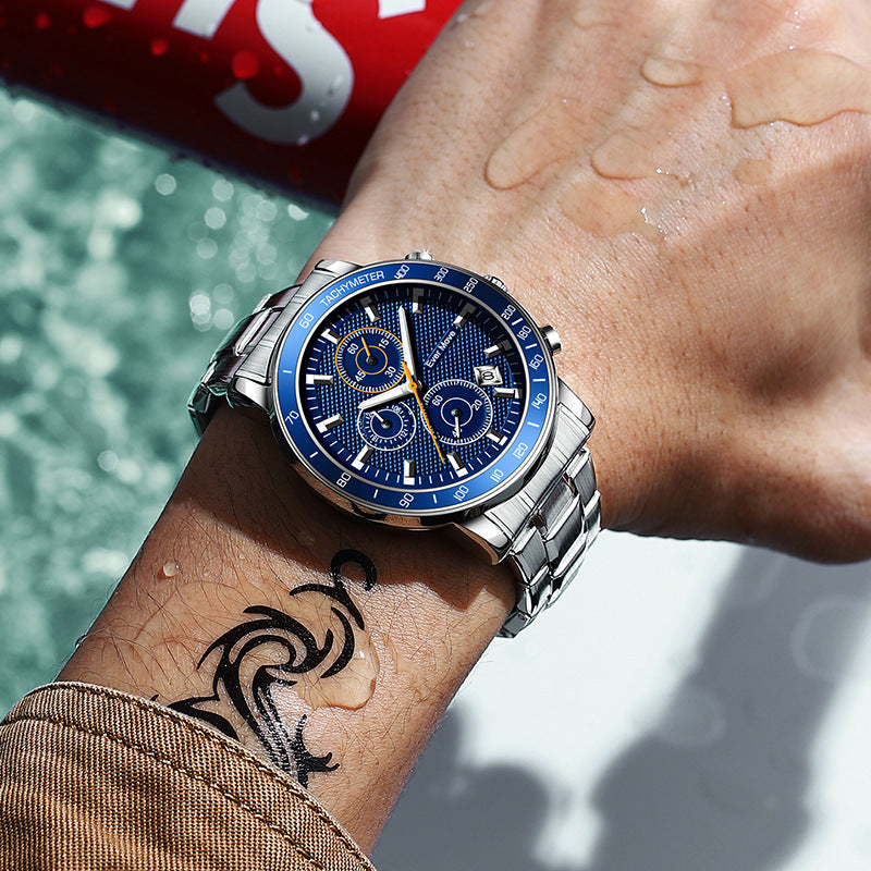 Waterproof Watch Luminous Small Three-pin Steel Watch