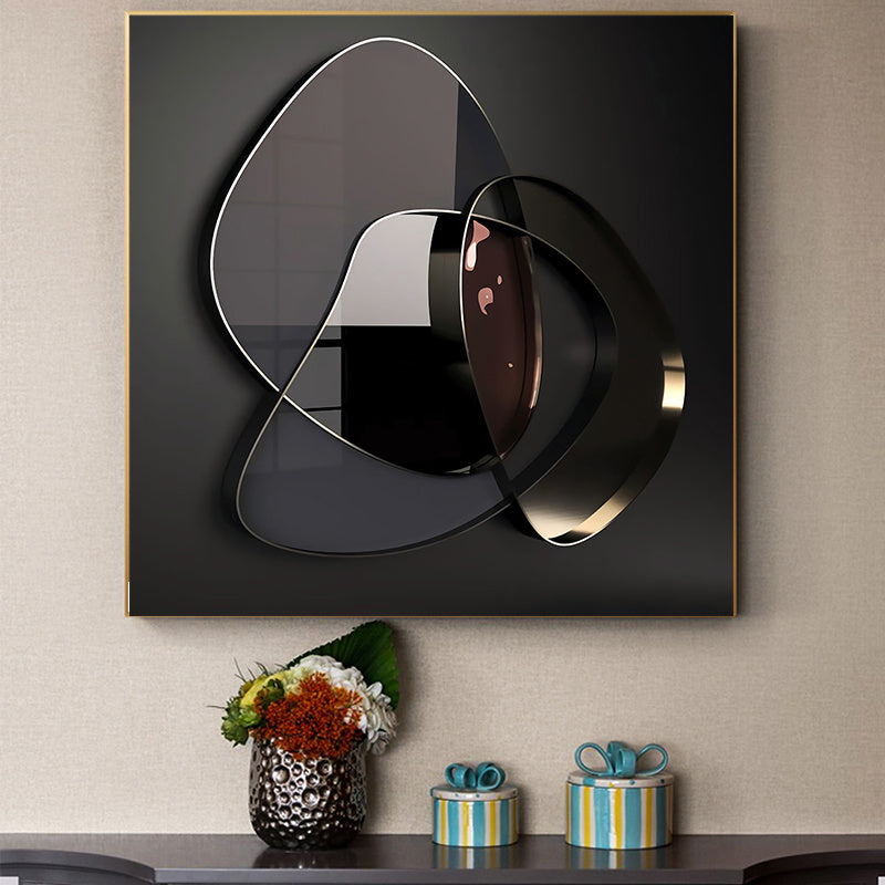 Modern Abstract 3D Metal Effect Canvas Art - Frameless Contemporary Wall Decor - JumoShop