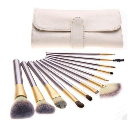 Persian Make-up Brush Suit - Rice White Make Up Brush, Champagne Color Brush Handle