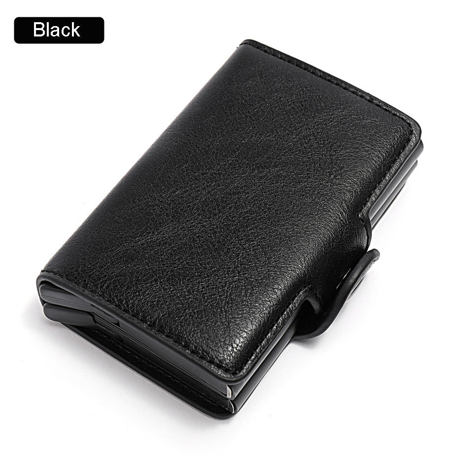 Horse Leather Men Mini Money Clip Credit Card ID Holder
