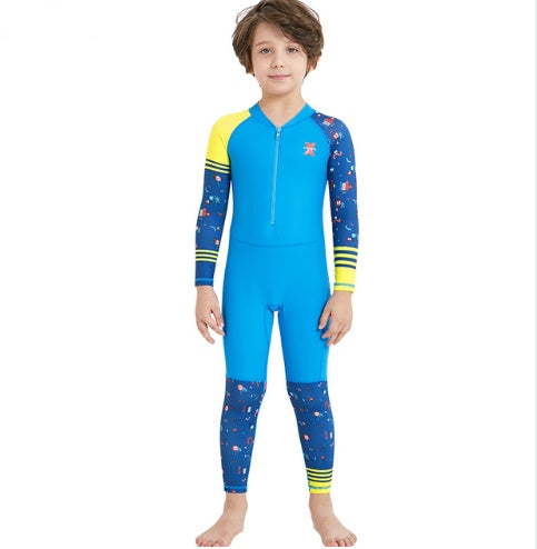 Children's Quick-drying Diving Suit --  girls, boys conjoined long-sleeved snorkeling suit