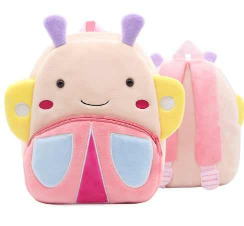 Children School Backpack - Cartoon Rainbow Design, Soft Plush Material For Toddler, Baby Girls Kindergarten Kids School Bags