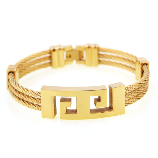 Three-Ring Wire Braided Hemp Rope Bracelet