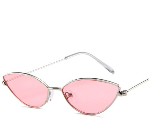 Cute Sexy Retro Cat Eye Sunglasses - Women Metal Triangle Vintage Cat eye Sun Glasses Female
