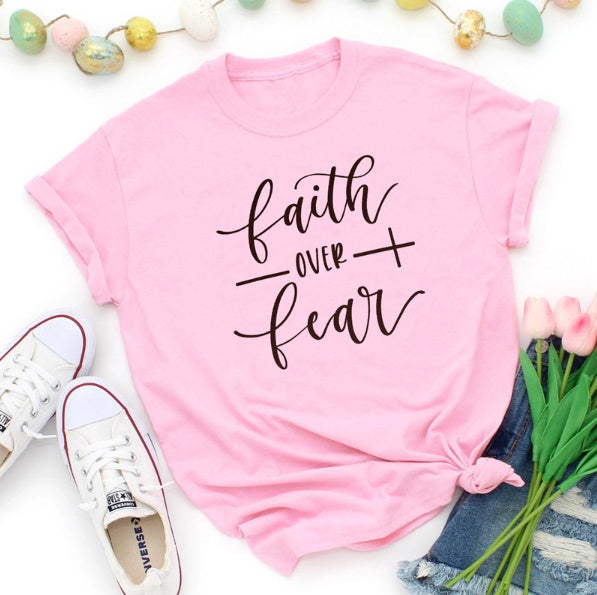 "Faith Over Fear" Christian T-Shirt - Women Faith Shirt