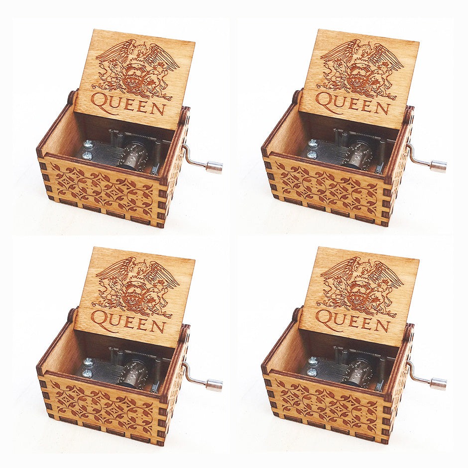 Antique Carved Wooden Hand Crank Spirited Away Music Box