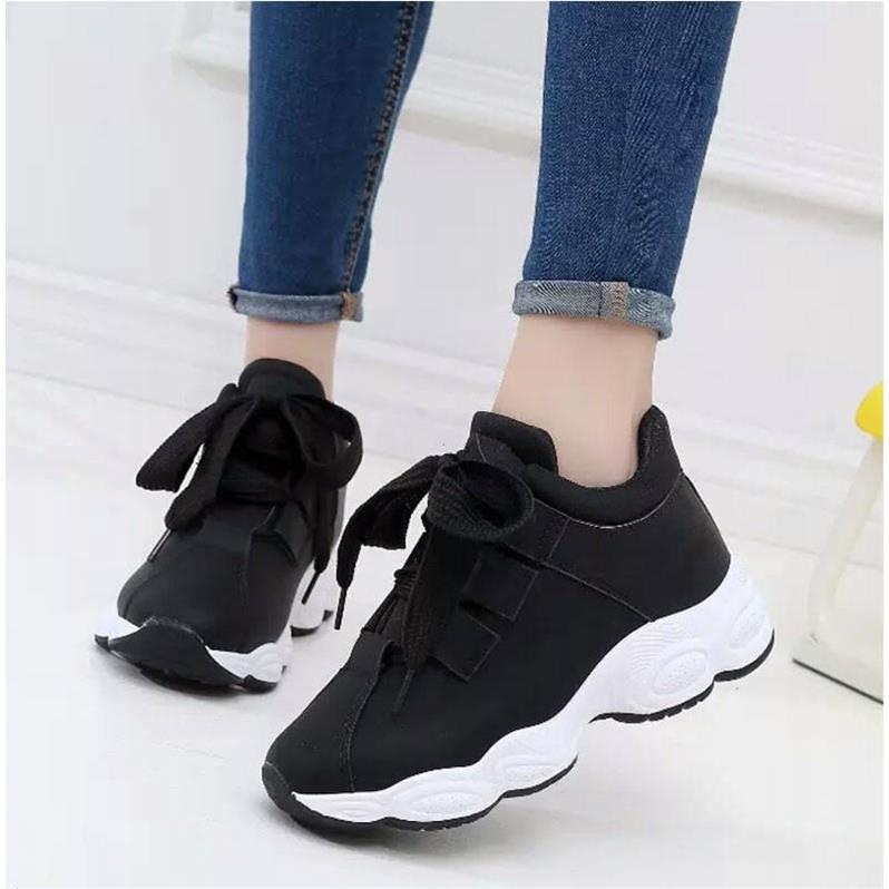 Korean Shoes - women shoes female students casual thick-soled running shoes female tide
