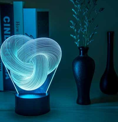 Twist Abstract LED 3D Night Light Touch - Colorful Acrylic 3D Table Lamp Decoration Lighting Baby Sleeping Mood Lamp Best Gift