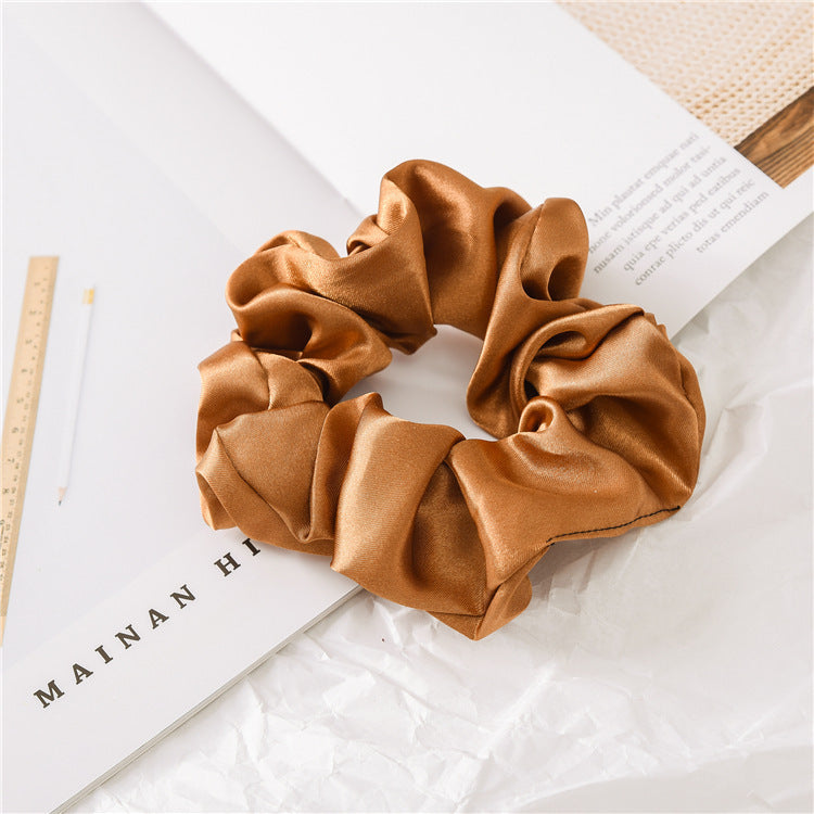 Satin Cloth Large Intestine Circle Hair Tie Set Solid Color - JumoShop