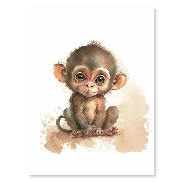 Cute Bedroom Animal inspired Wall Art – Frameless Canvas Hanging Painting! - JumoShop