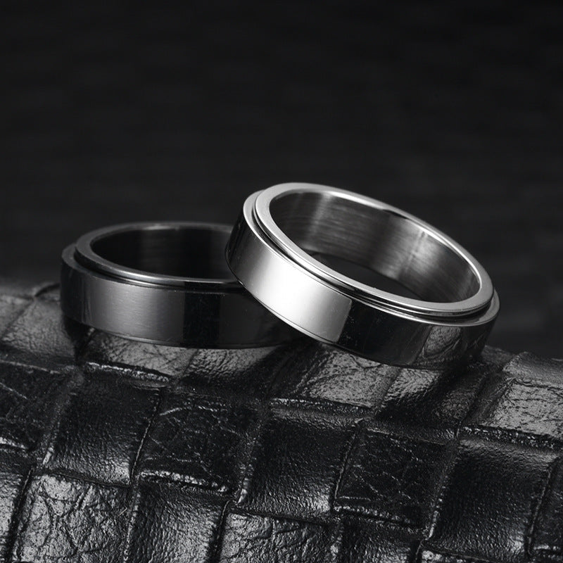 Stainless Steel Rotatable Spinner Ring - Moon Stars Relieve Anxiety Rings