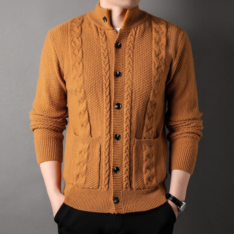 Single-breasted Sweater With Pockets for Men