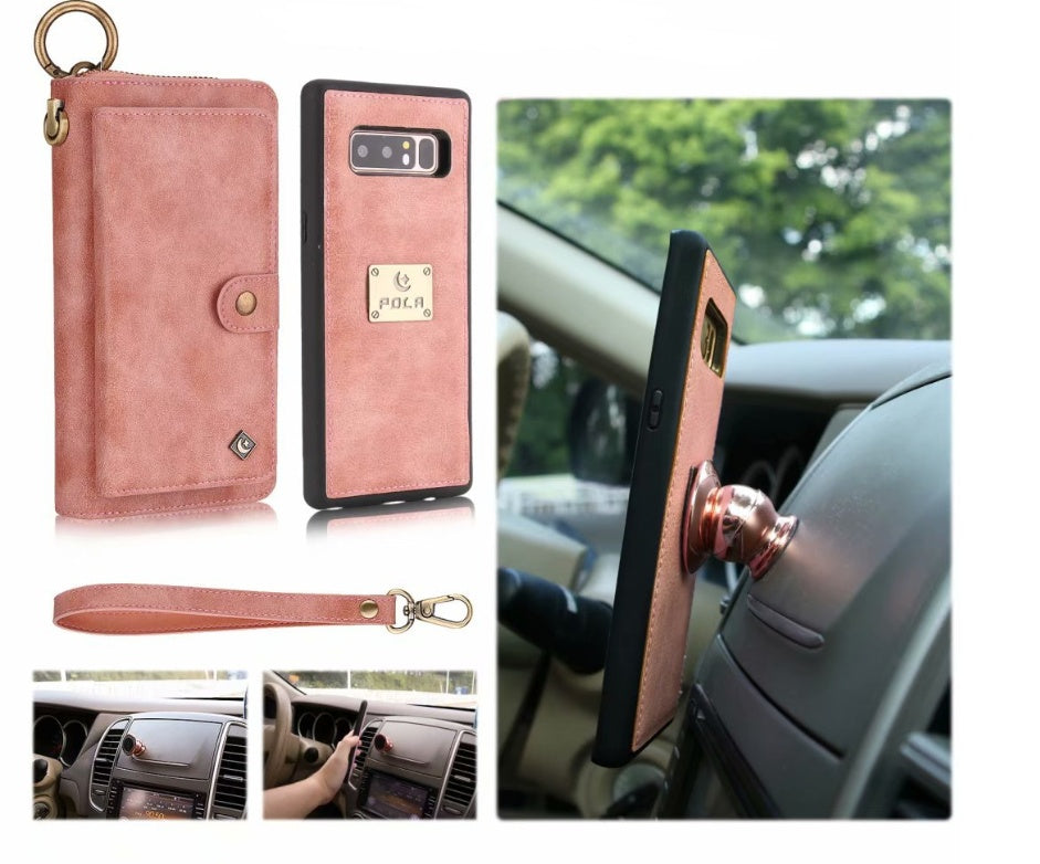 New Multi-function Mobile Phone Case - Phone Shell Zipper Wallet Set Car Function Phone Case