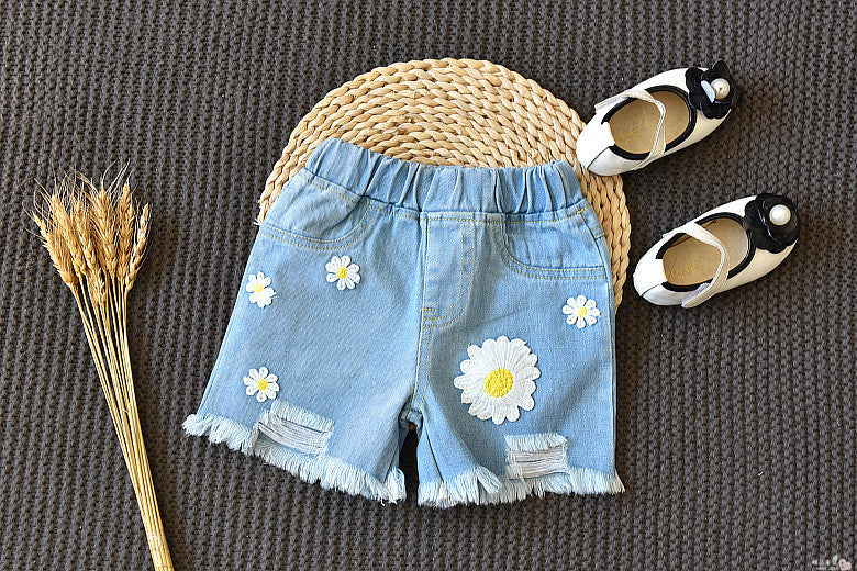 Girls Two-Piece Summer Children's Clothing -  Girls Short-Sleeved T-shirt and Short