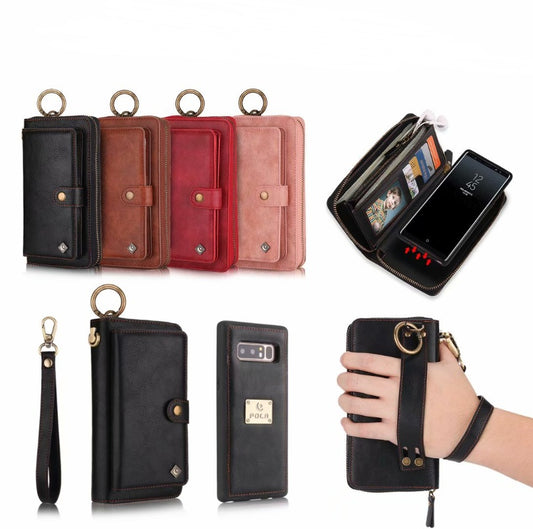 New Multi-function Mobile Phone Case - Phone Shell Zipper Wallet Set Car Function Phone Case