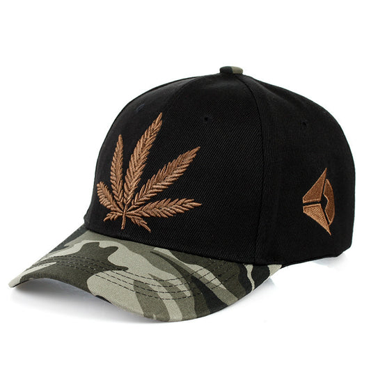 Simple Green Maple Leaf Hemp Caps -  Men And Women Baseball Caps Shopping