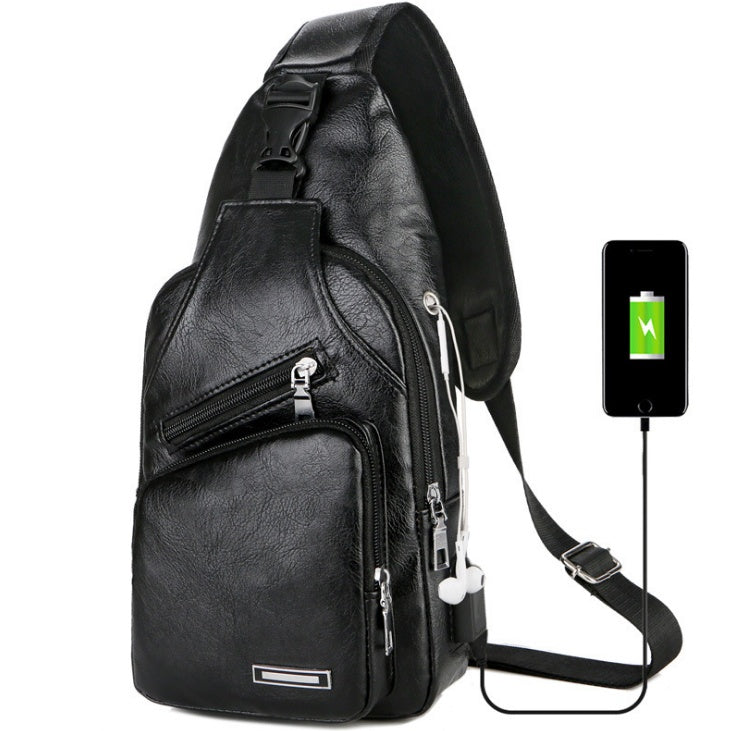 USB Portable Charging Chest Bag - Messenger Bag