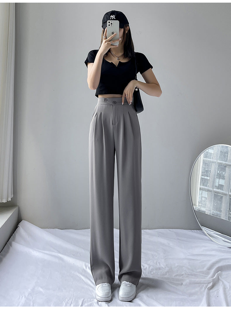 New High Waist Loose Drape Suit Wide Leg Pants
