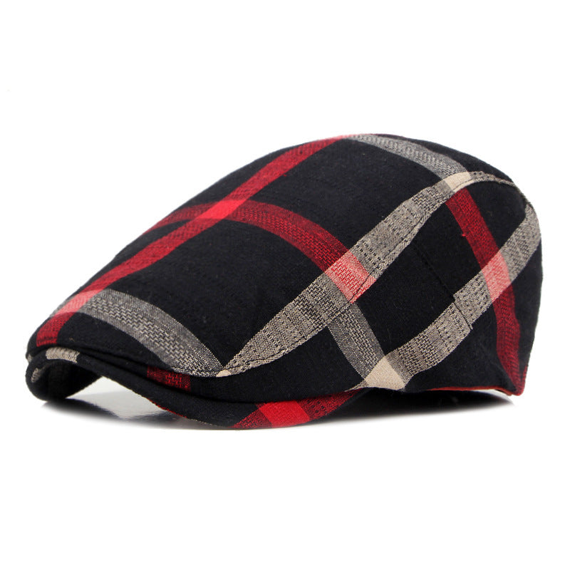 British Style Classic Retro Plaid Men's Cap