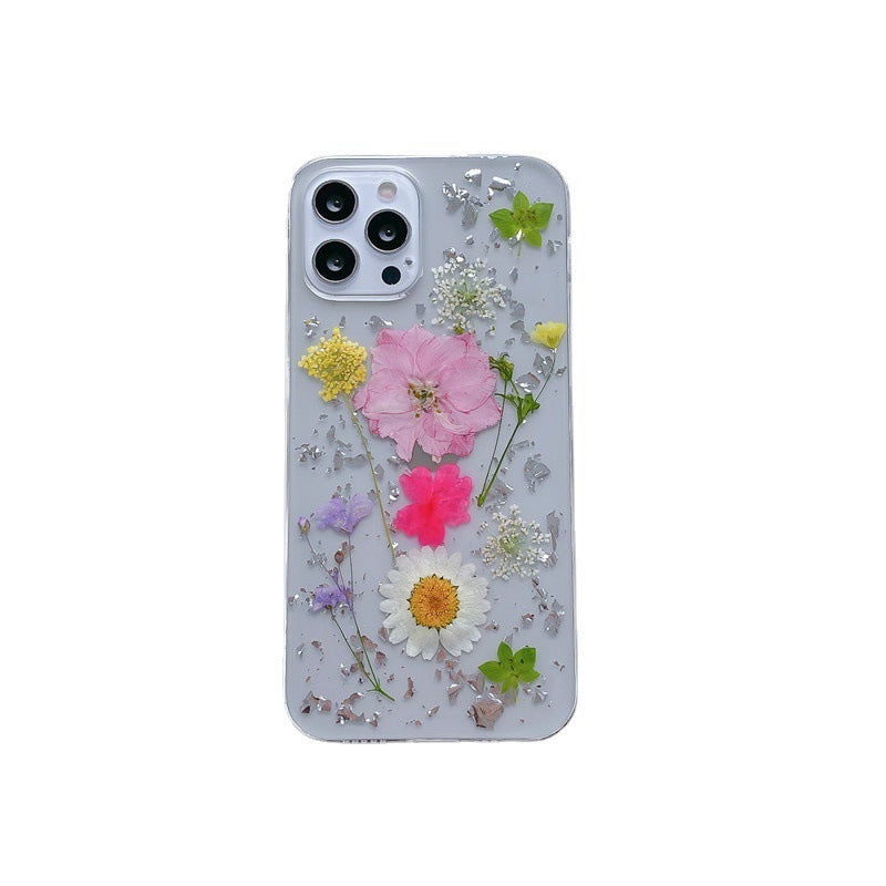 Silver Foil Phone Case - Dried Flowers For Mobile Phone Cases Epoxy Transparent