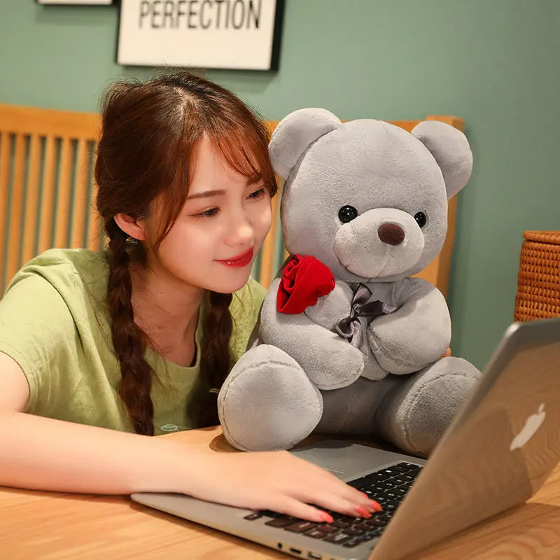 Soft & Cuddly Rose Bear Plush Toy – The Perfect Hug Buddy for Kids
