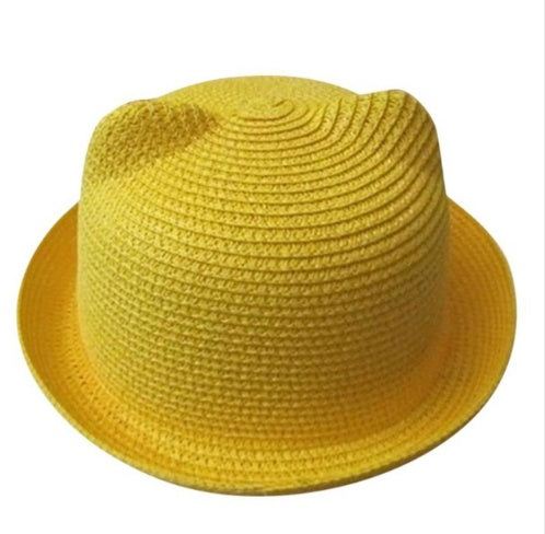 Cute Cat Ear Summer Hat -  Korean Style Straw Summer hat