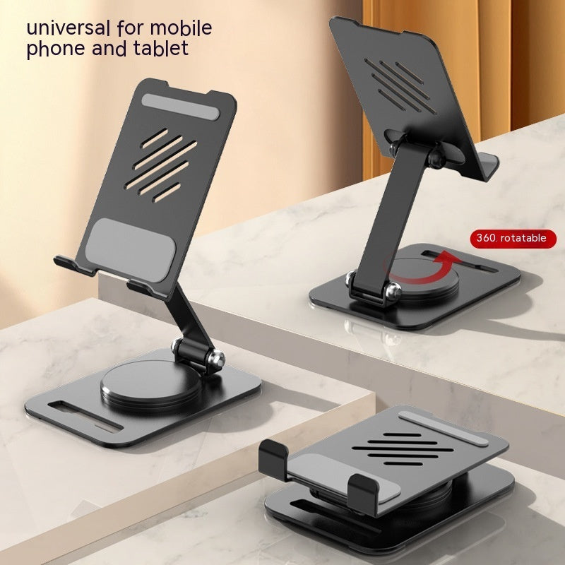 360 Degrees Rotate Metal Desk Mobile Phone Holder Stand - For Phone Pad Adjustable Desktop Tablet Holder Table Cell Phone Stand