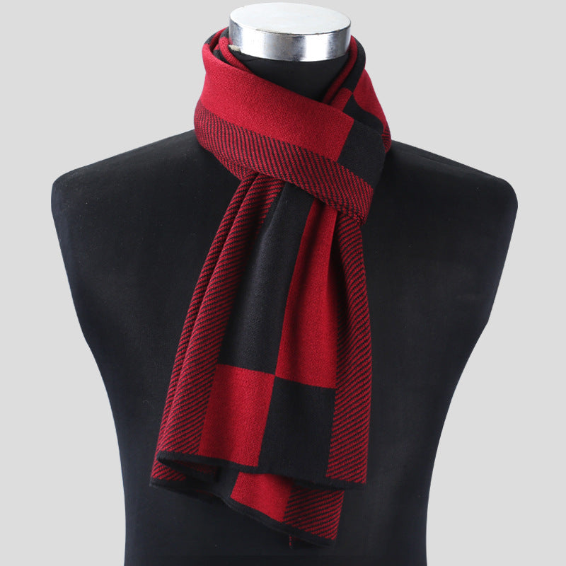 Plaid Men's Knitted Scarf