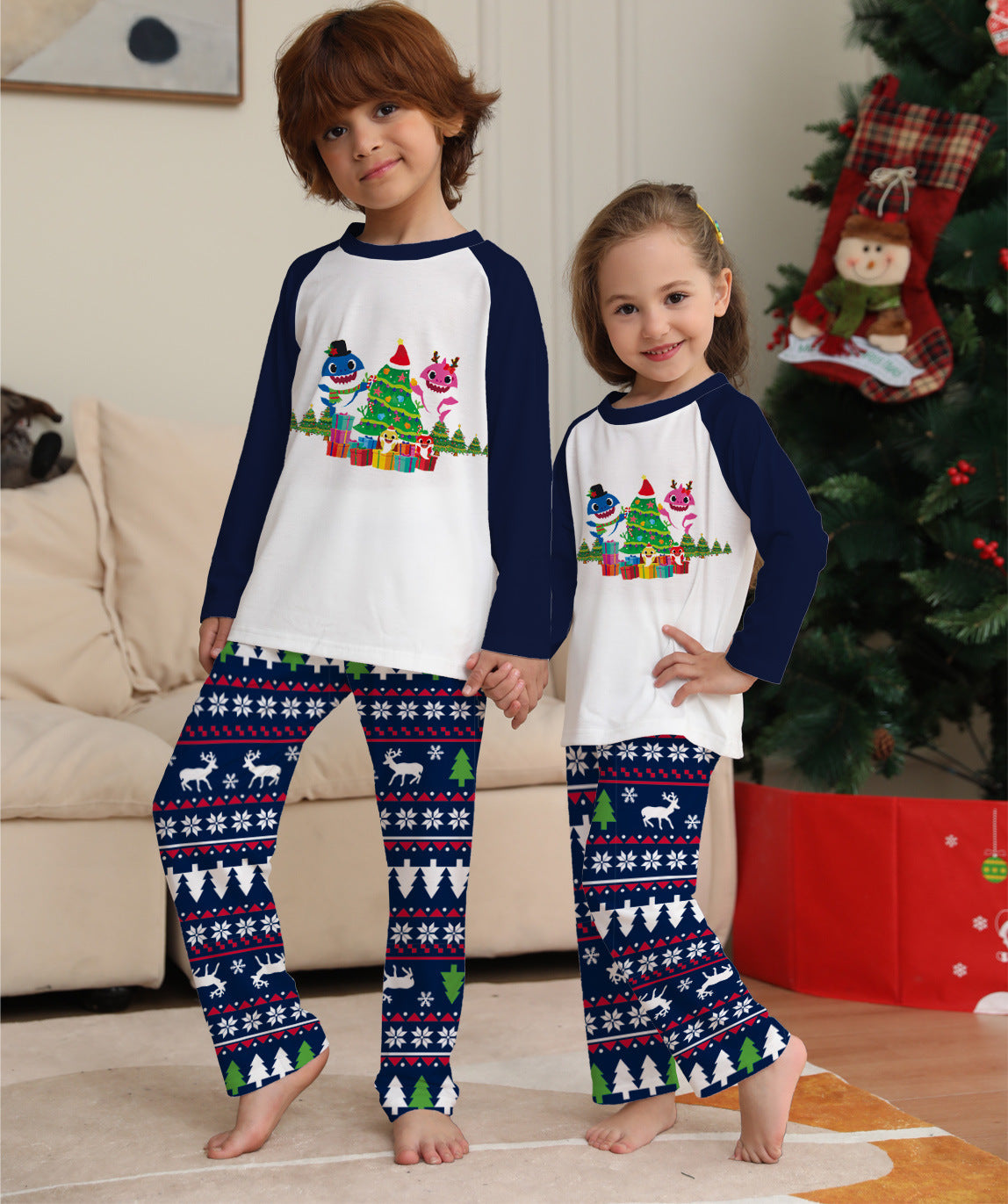 Family Matching Christmas Pajamas Set - Xmas Long Sleeve Sleepwear Nightwear For Couples Kids Baby
