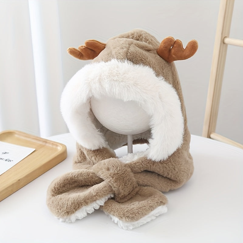 Cute Deer Plush Rabbit Ear Head Warmer