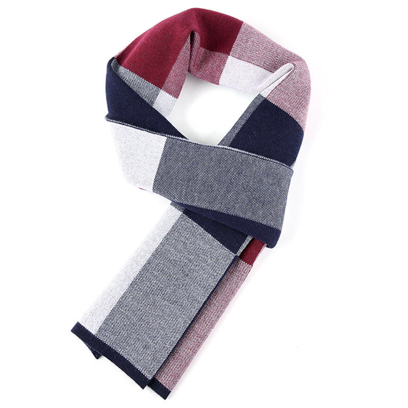 Plaid Men's Knitted Scarf