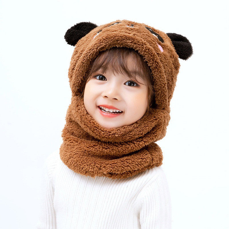 Winter One-Piece Head/Ear Panda Hat - Bib Protection  Hat