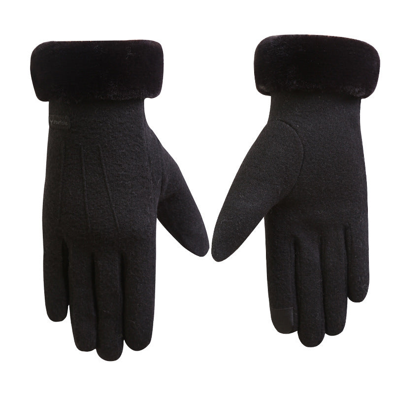 Autumn and Winter Cashmere Full Finger Gloves