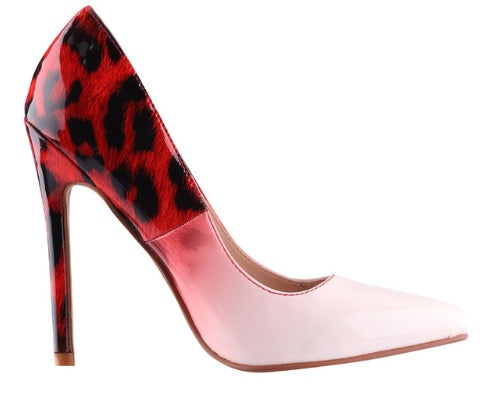 Leopard Sexy Fashion High Heels - Shallow Mouth Pointed Fine with Color Matching