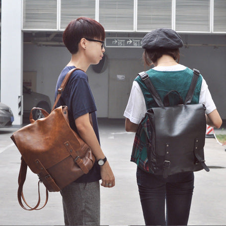 Leather Travel Backpack - Leather Men Laptop Backpack